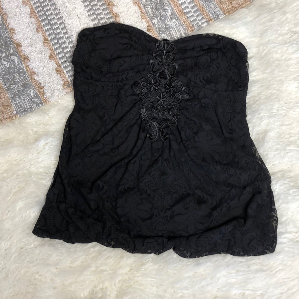 Dots black designed tube top - Size XL